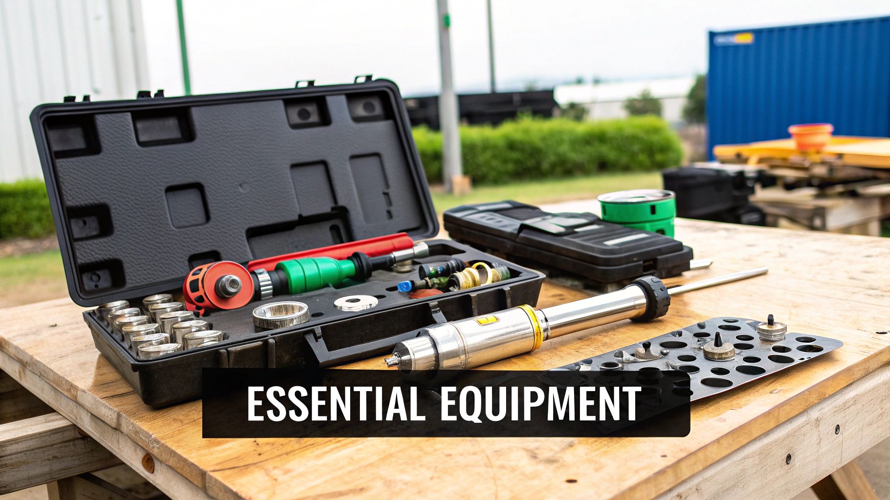 Technicians reviewing plans at a gas pipeline site before beginning work.