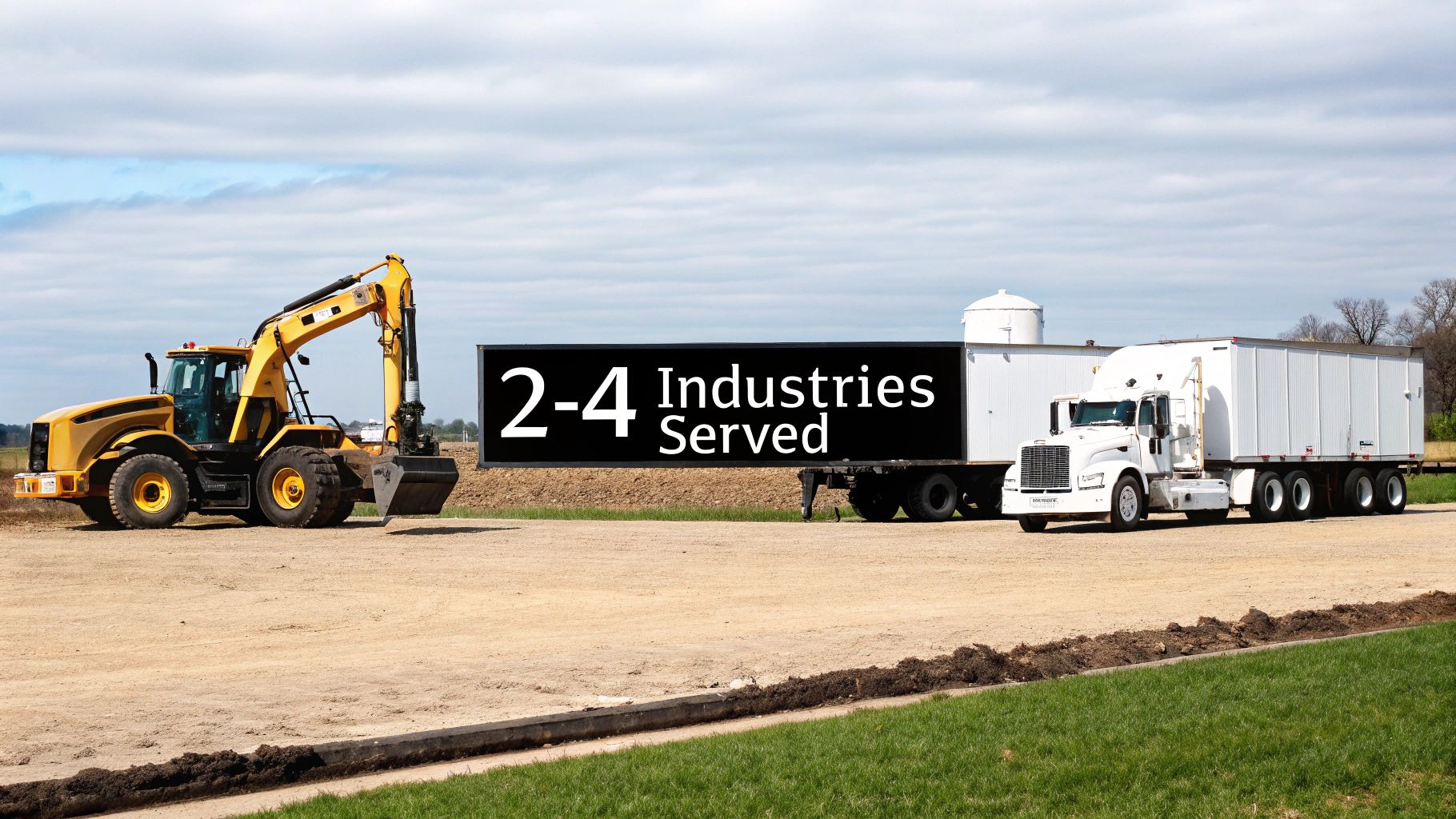 Mobile gas truck refueling a large piece of farm equipment in a field.