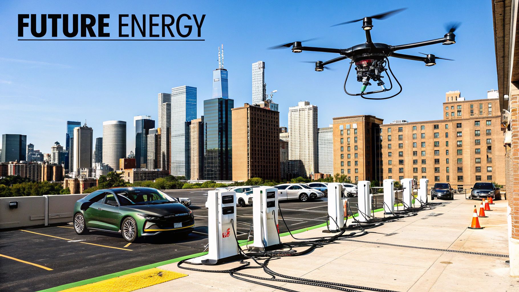 Technician inspecting a mobile energy solution unit.