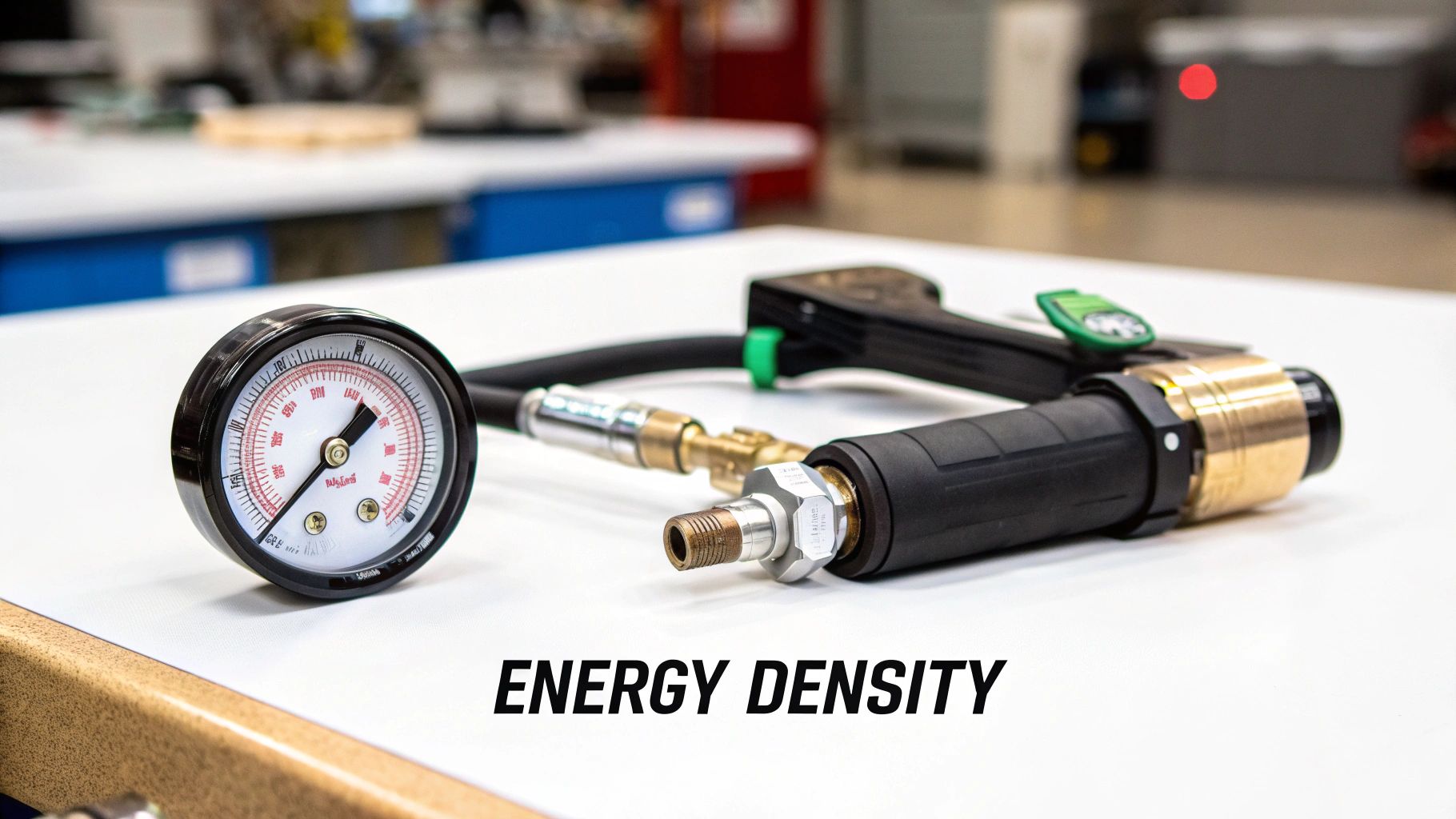 A split image showing a propane tank on one side and a natural gas pipeline on the other