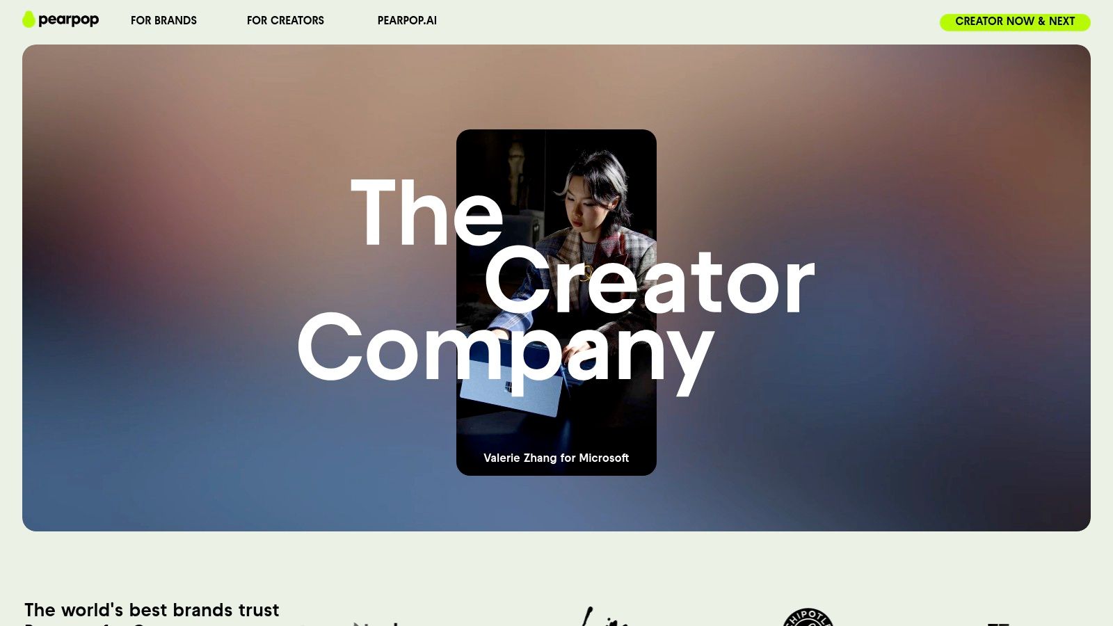 Pearpop’s creator marketing platform interface for its UGC service