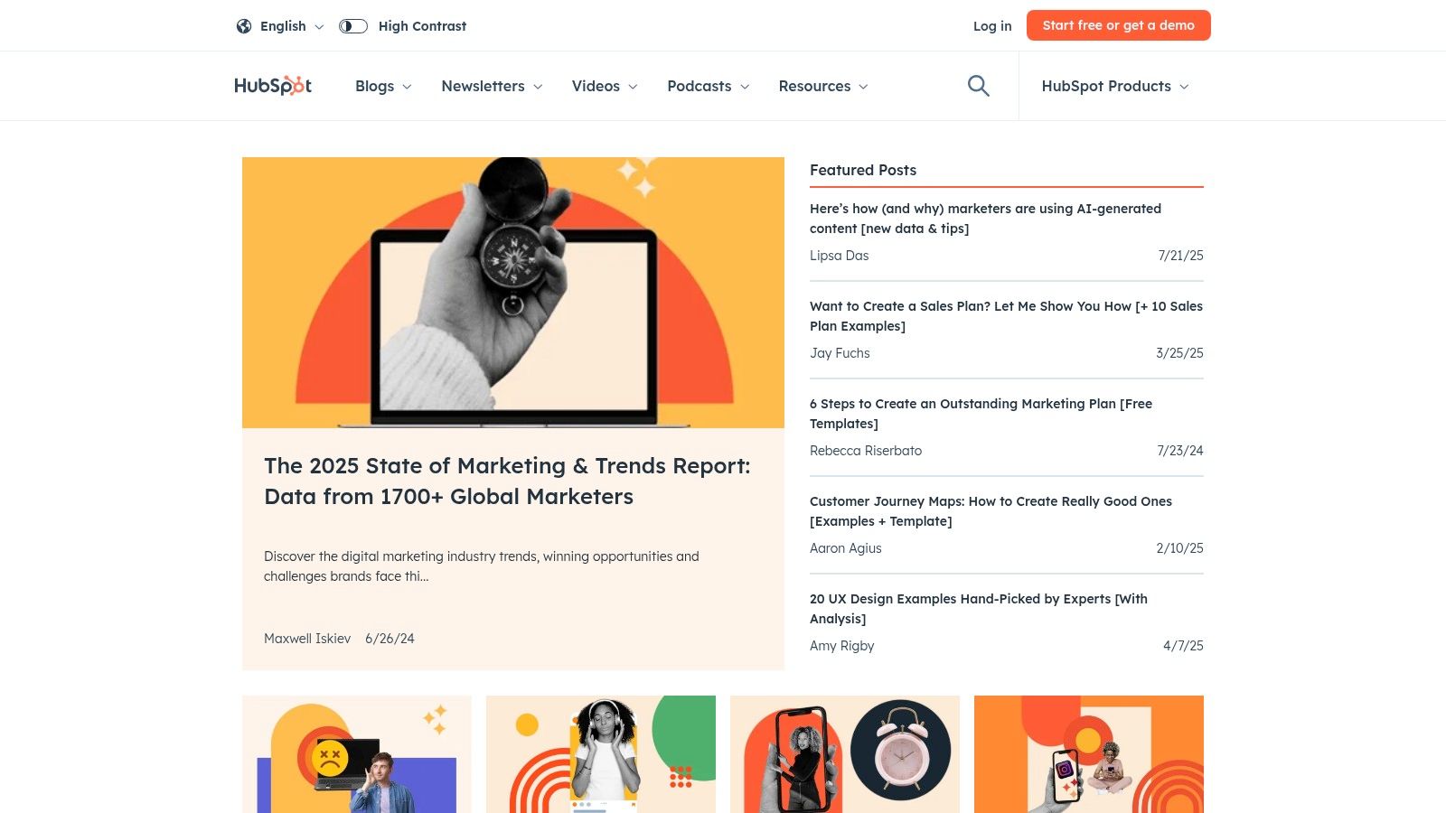 HubSpot Blog website showing an article about influencer marketing.