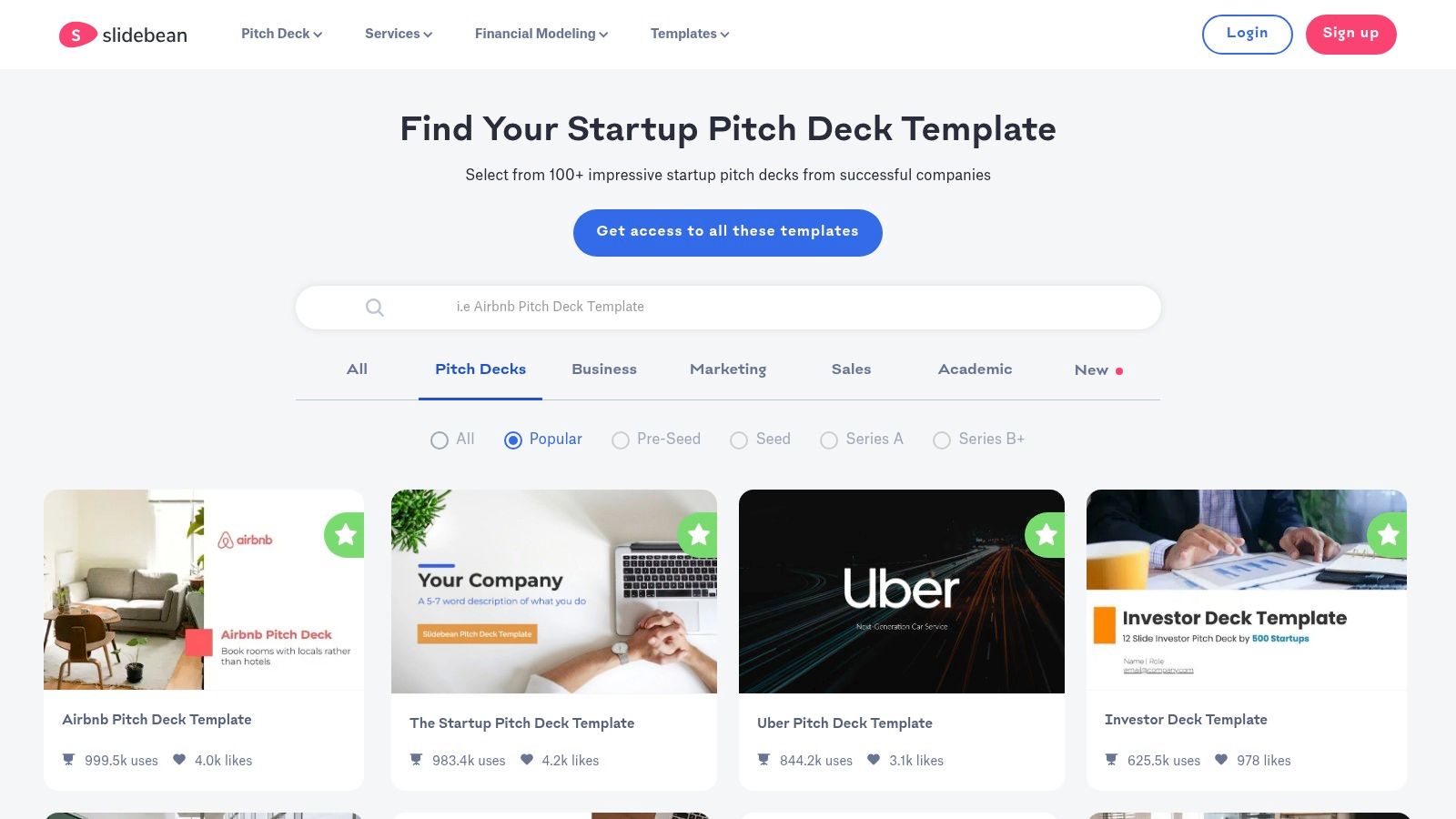 Slidebean Pitch Deck Templates
