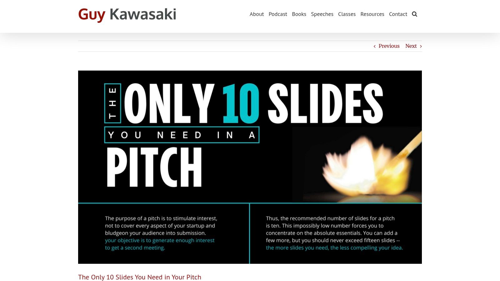 Guy Kawasaki's 10/20/30 Pitch Deck Template