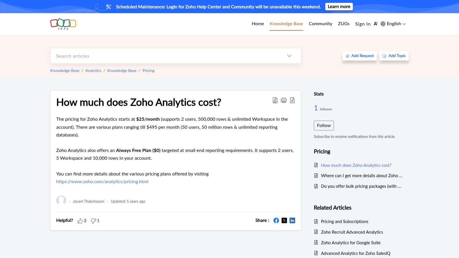 Zoho Analytics