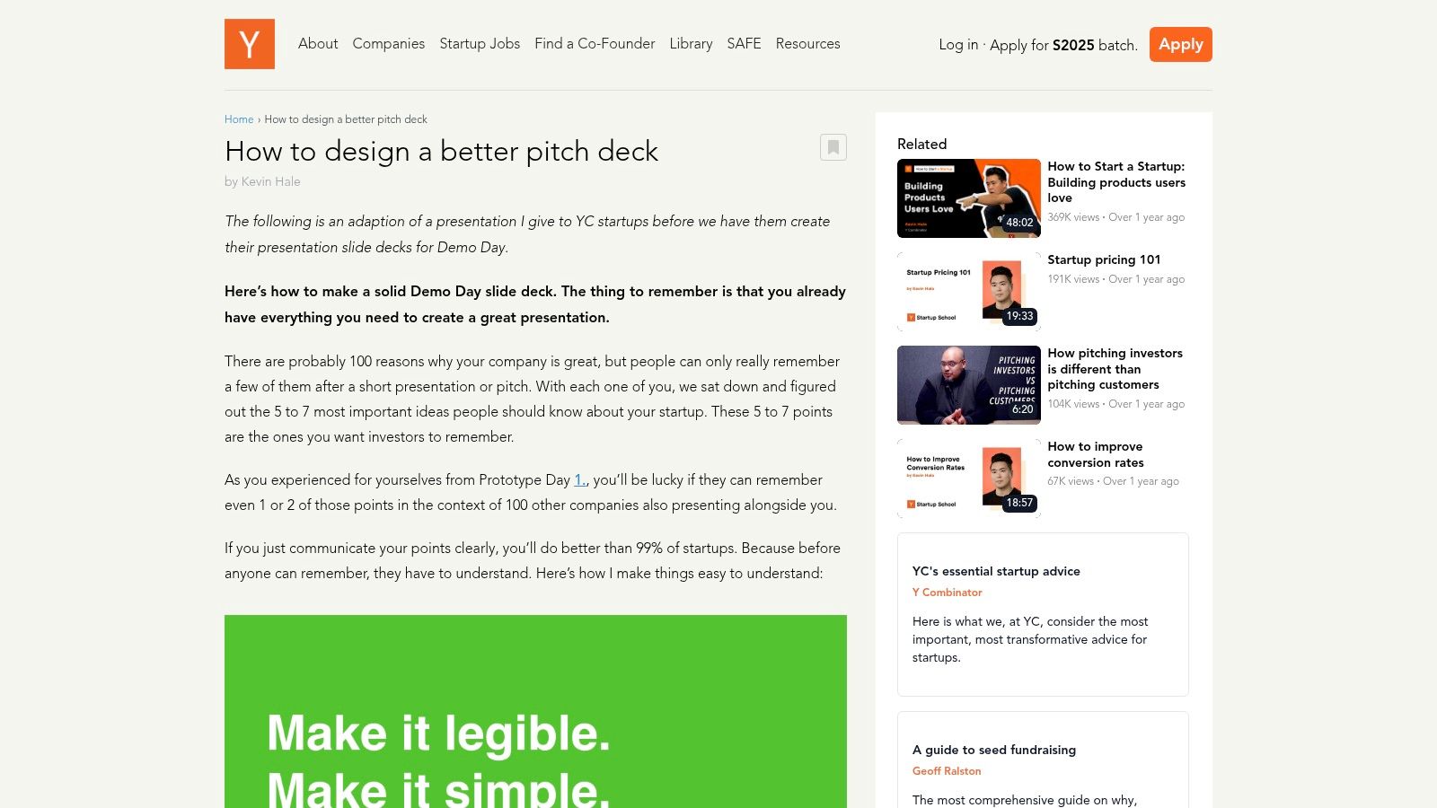 YCombinator Pitch Deck Template