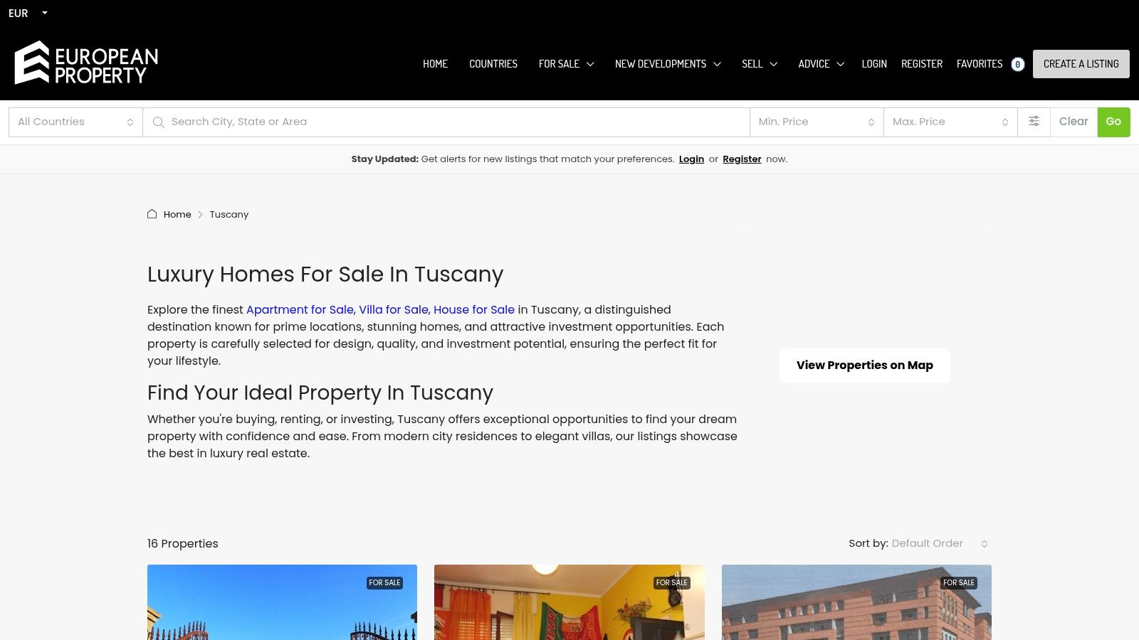 7 Best Platforms for Finding Luxury Estates for Sale in Tuscany, Italy in 2025 3 EuropeanProperty.com (Tuscany hub)