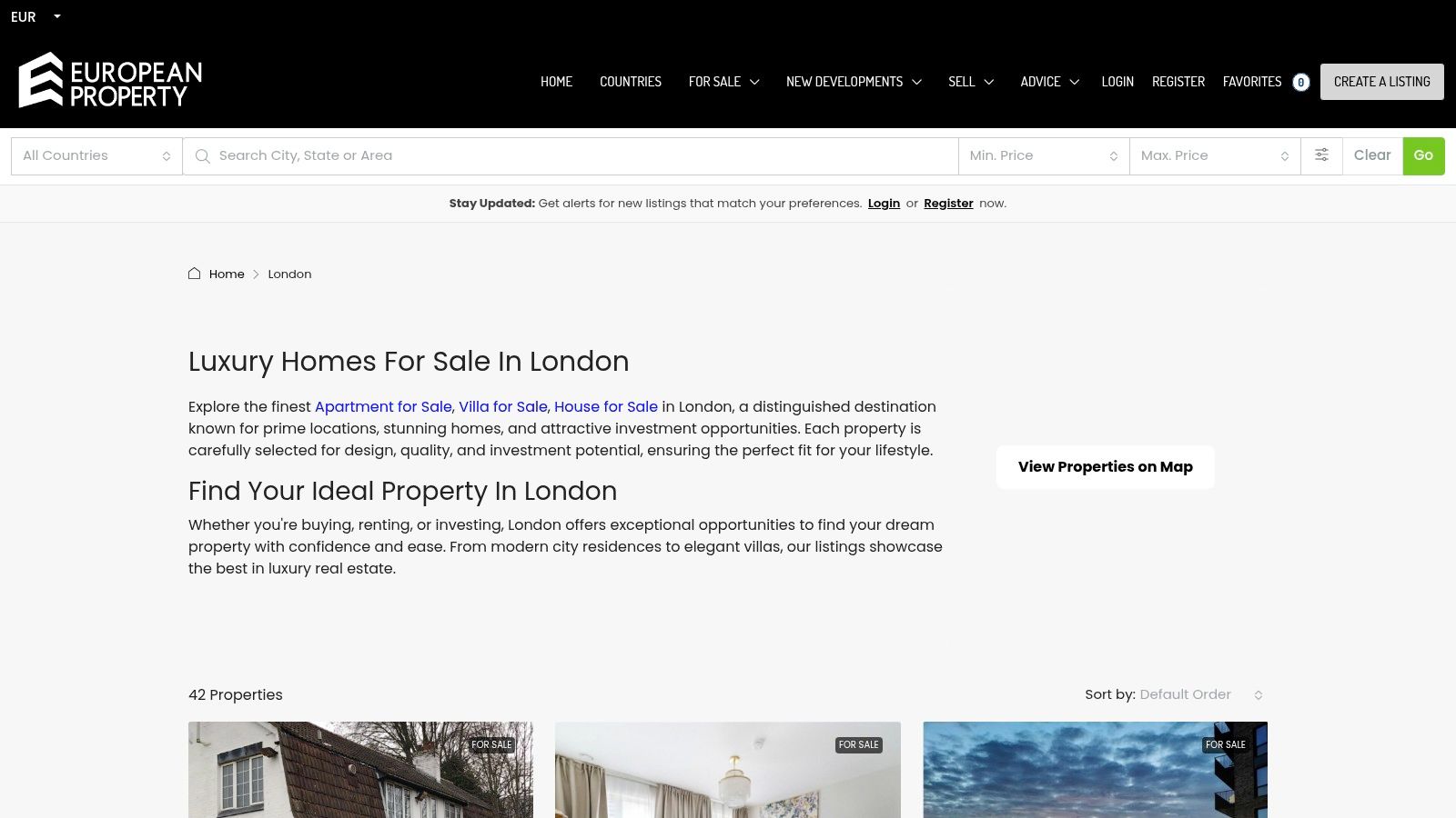 Luxury Homes For Sale in London by EuropeanProperty.com