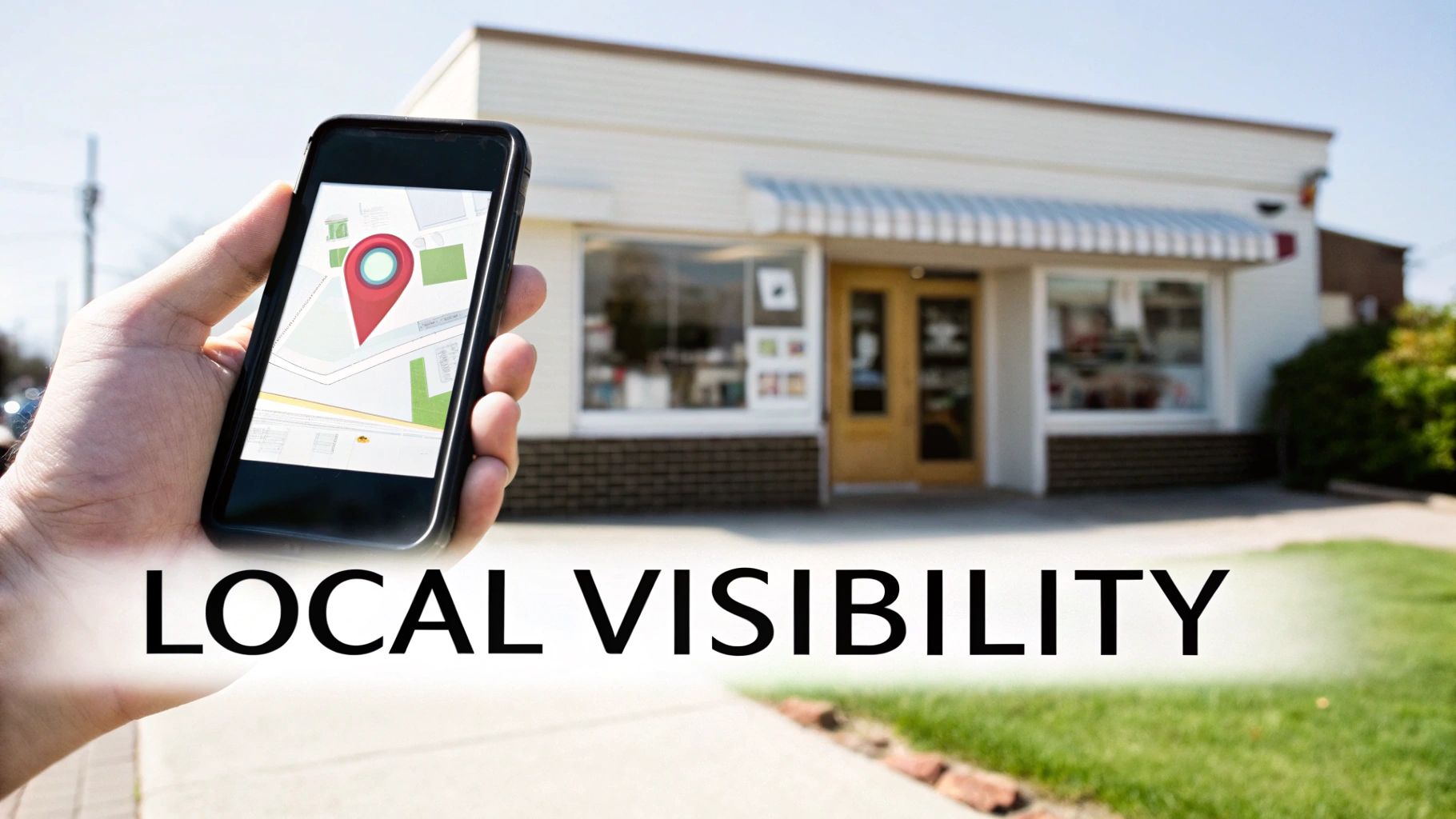 A map of a local area with pins indicating businesses, symbolizing local SEO.