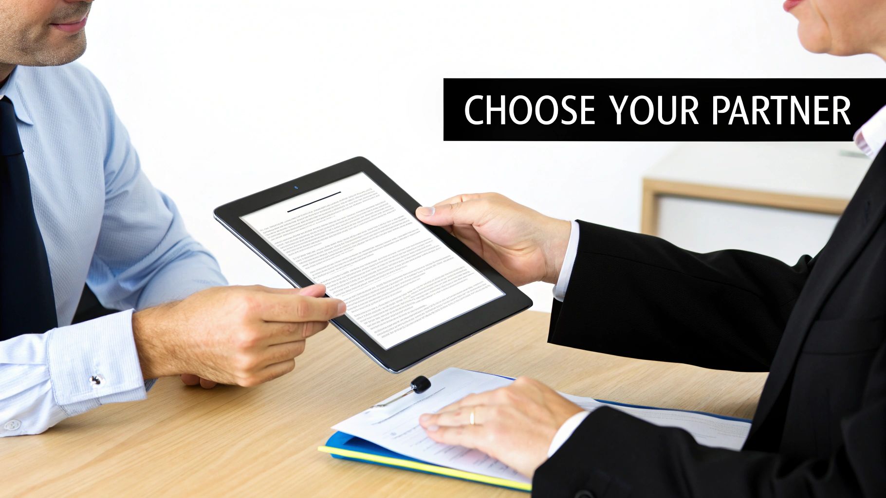 A team collaborating around a desk with laptops and charts, discussing digital marketing strategies.