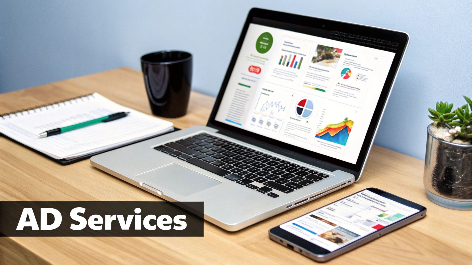 A digital marketing team collaborating on a paid advertising campaign strategy.