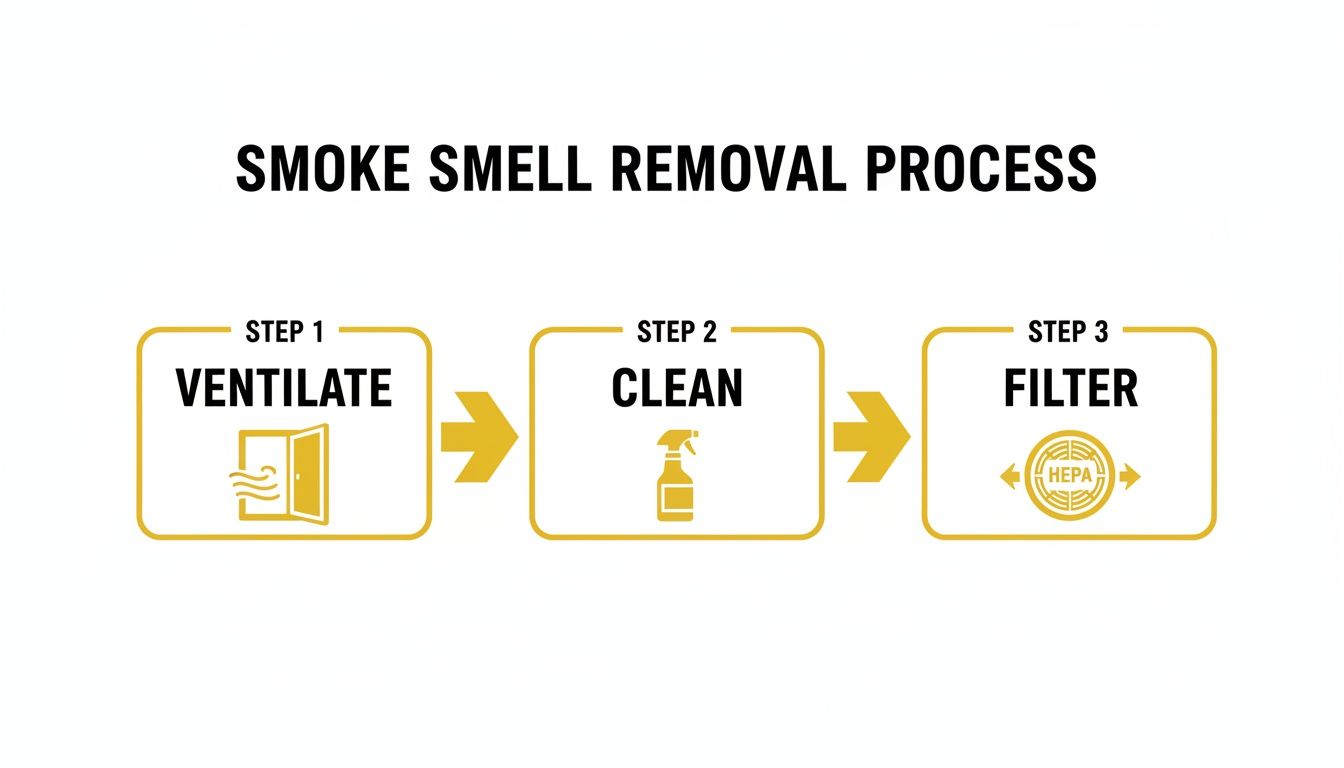 Infographic about how to remove smoke smell from house