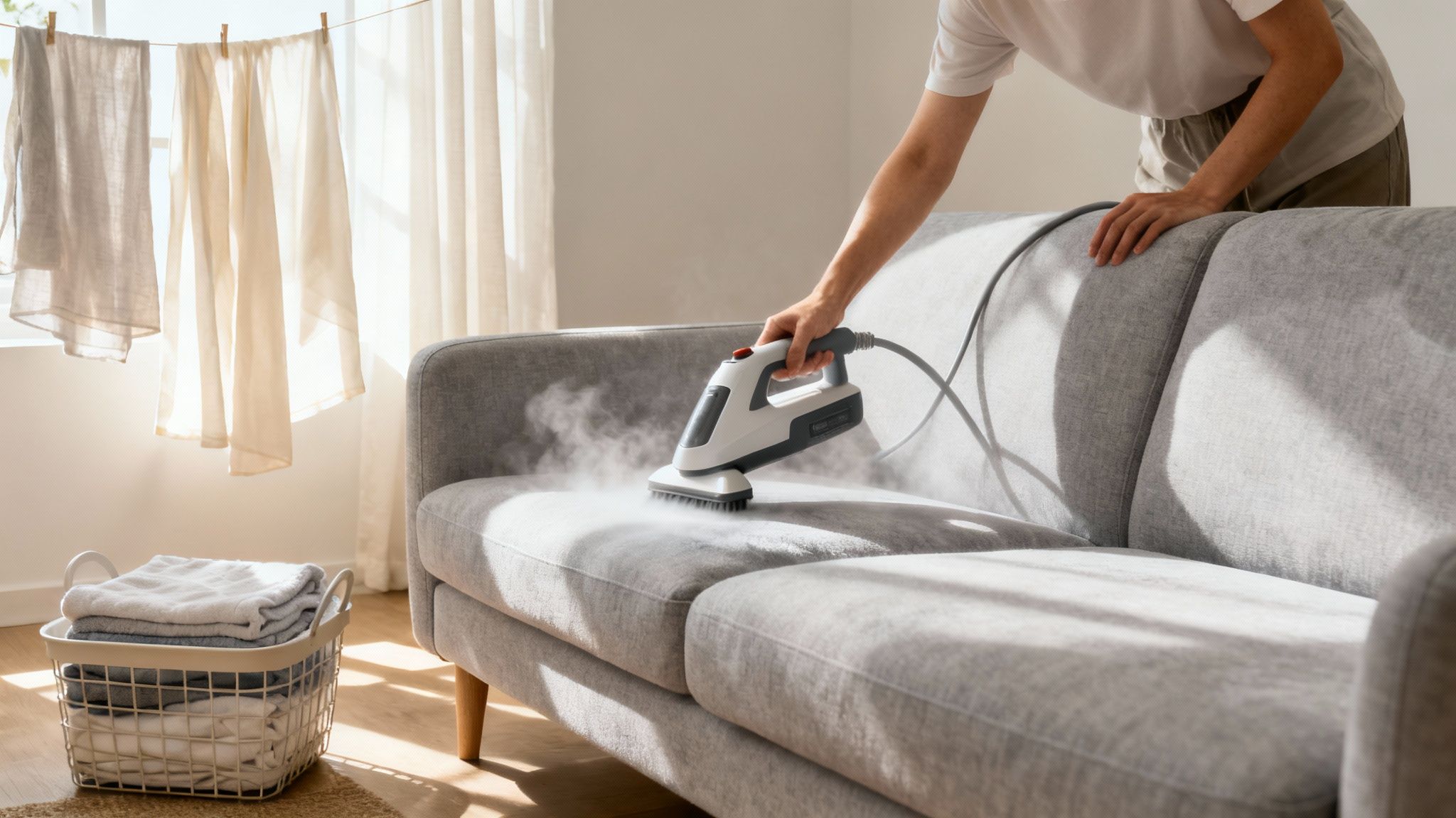 Smoke residue on a curtain