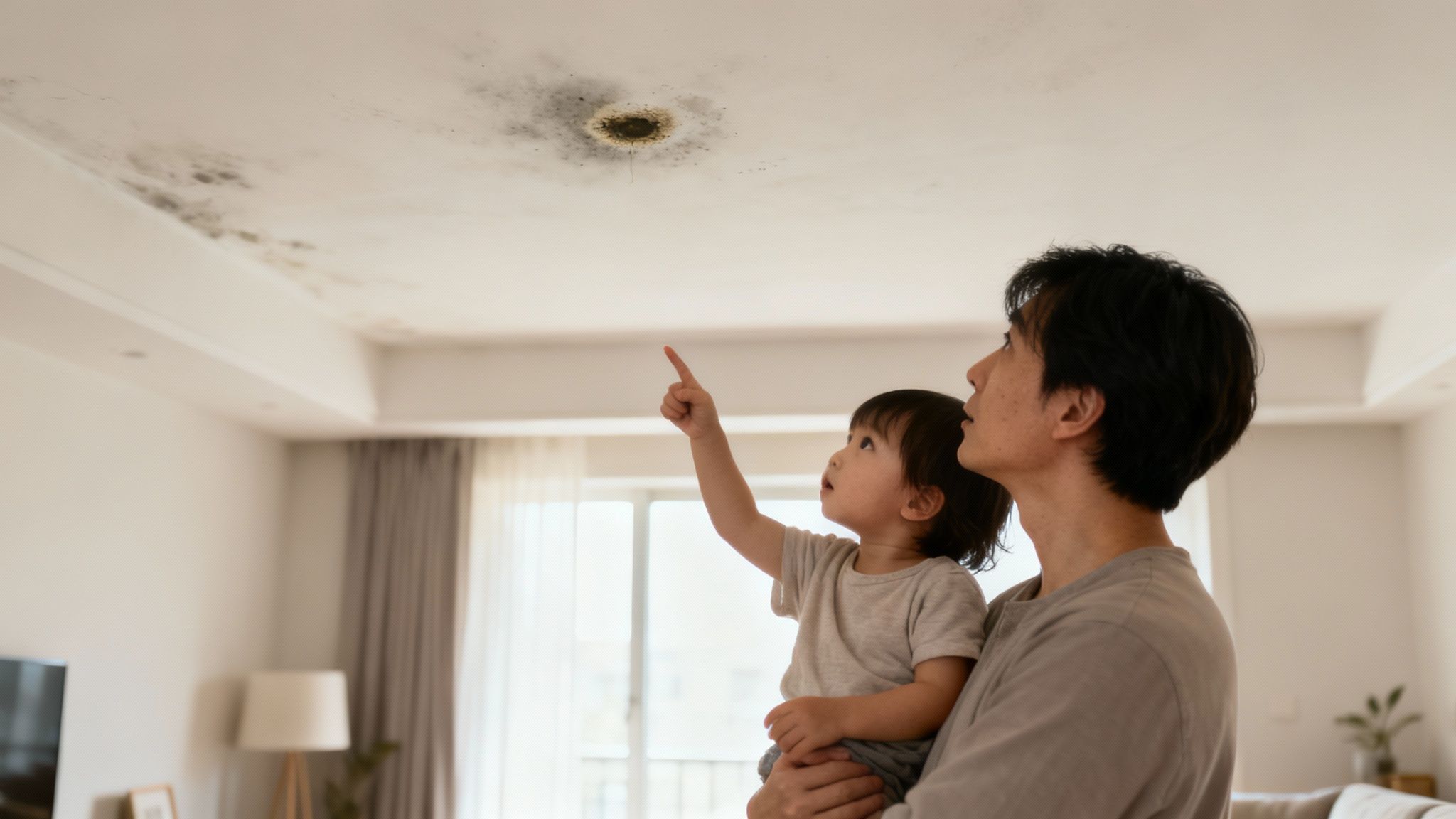 A person showing signs of allergy due to mold exposure.