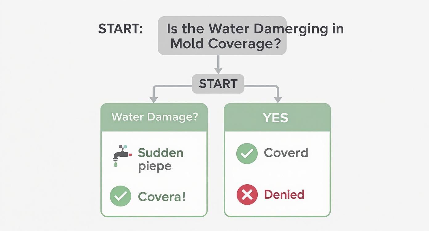 Infographic about insurance coverage for mold