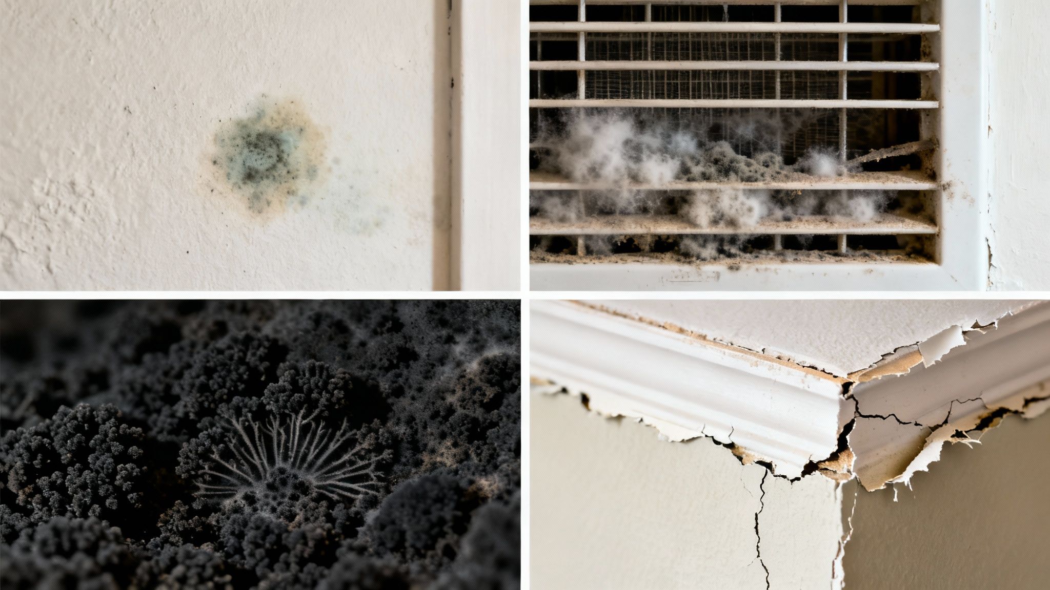 A close-up of a mold remediation professional using specialized equipment to treat mold on a wall.