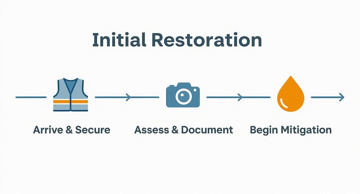 Infographic about first onsite property restoration