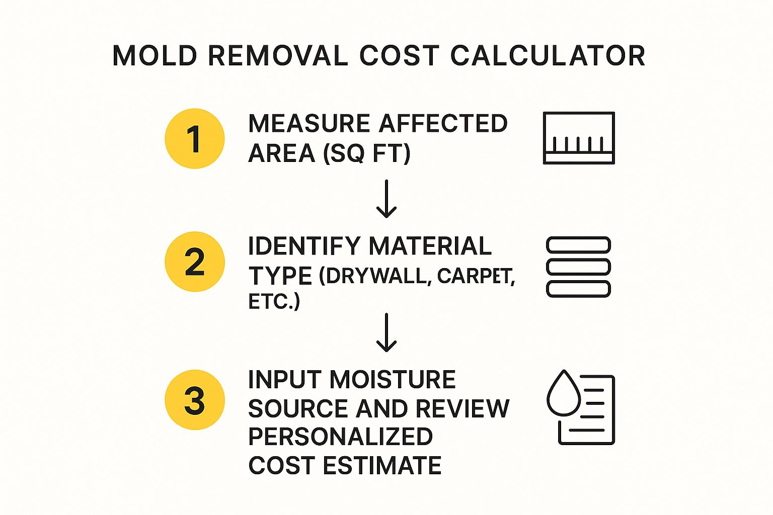 Infographic about mold removal cost calculator