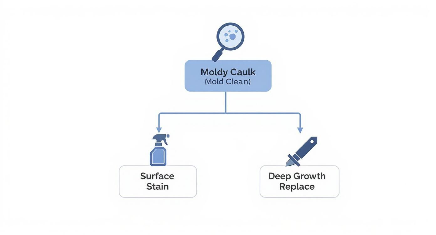 Infographic about how to get rid of black mold in a shower