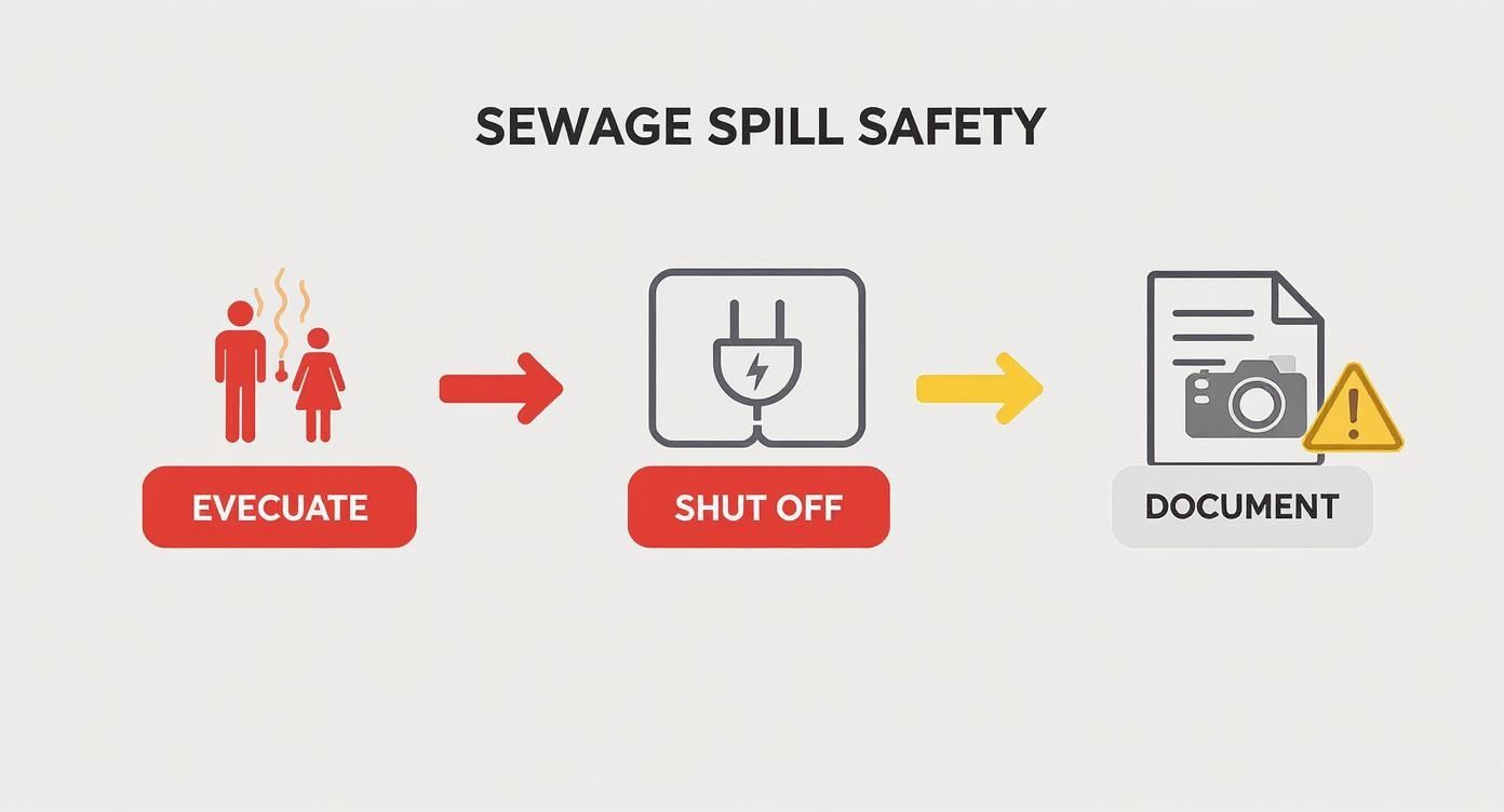 Infographic about sewage damage cleanup