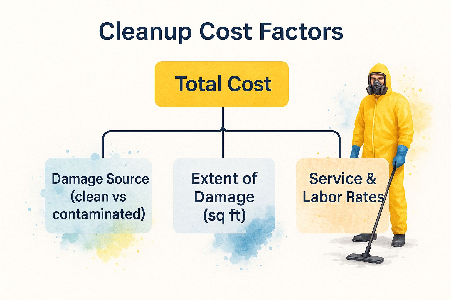 Infographic about water damage cleanup cost