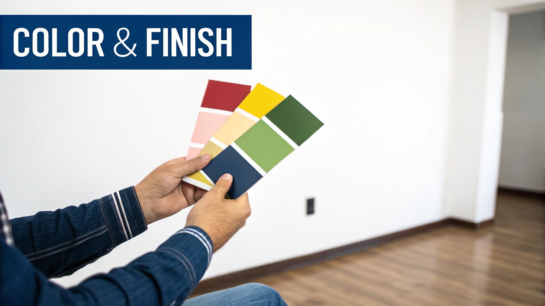Interior House Painting Guide For Toronto Homes A Person Holds Several Paint Color Swatches, Choosing Shades For Interior House Painting.