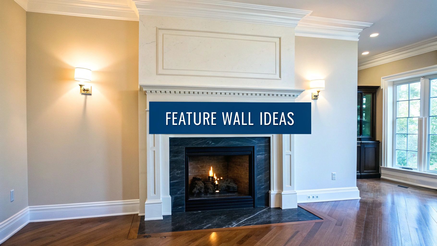 A Homeowner'S Guide To Venetian Plaster: Is It Right For Your Toronto Home? A Cozy Living Room Featuring An Elegant White Fireplace With A Burning Fire And Sconce Lights.