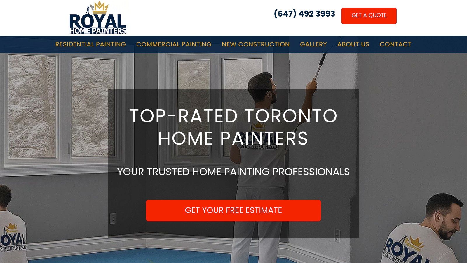 Searching For The Best House Painters Near Me? 7 Top Choices In Toronto For 2026 A Professionally Painted Modern Living Room And Staircase By Royal Home Painters Toronto.