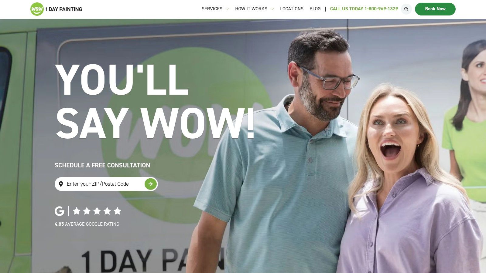 Searching For The Best House Painters Near Me? 7 Top Choices In Toronto For 2026 A Team Of Painters From Wow 1 Day Painting Celebrating A Finished Project In A Brightly Lit Room.