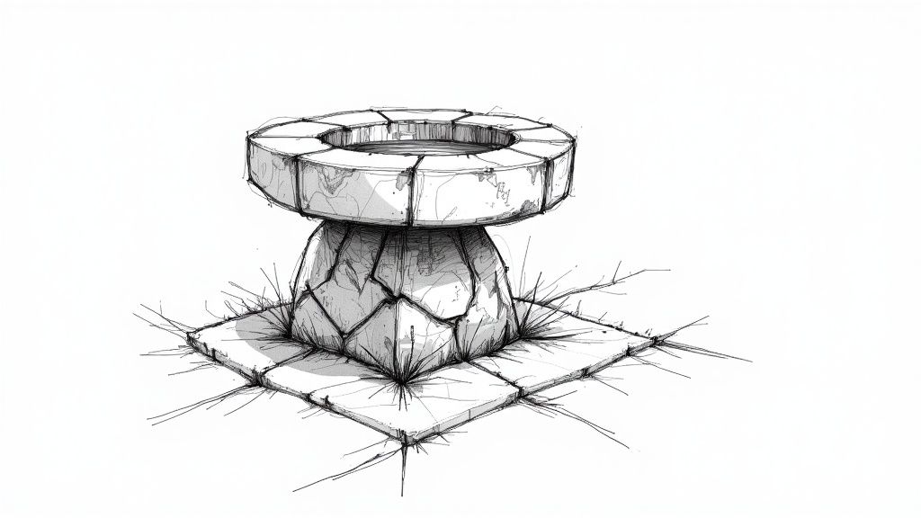 Naturalistic Rock-Inspired Concrete Bird Bath
