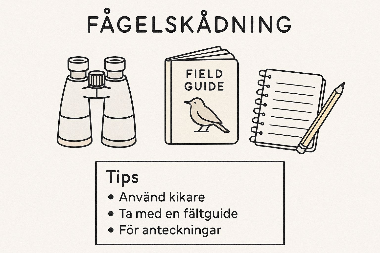 Infographic about fågelskådning nybörjare