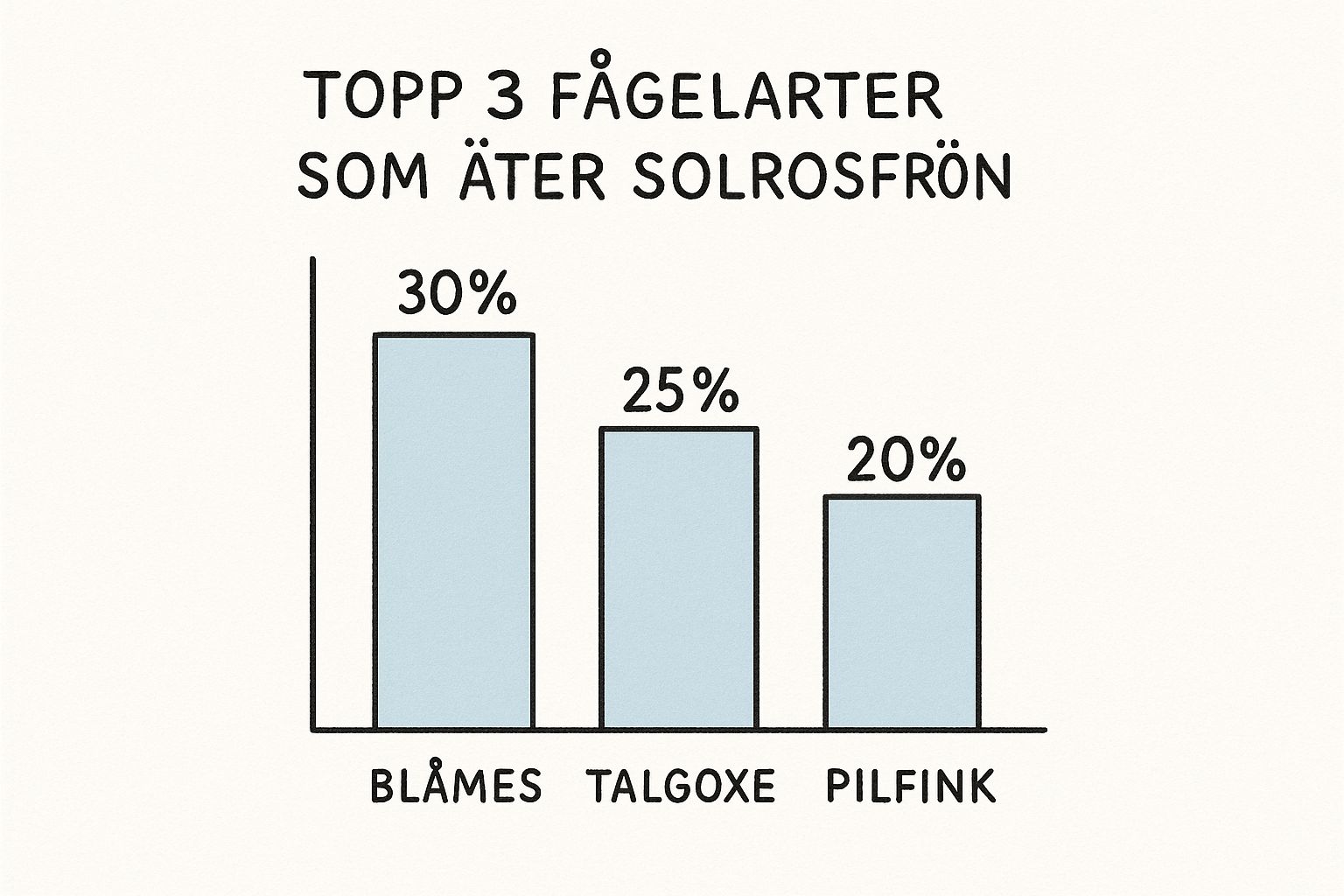 Infografik om solsikkefrø og fugle