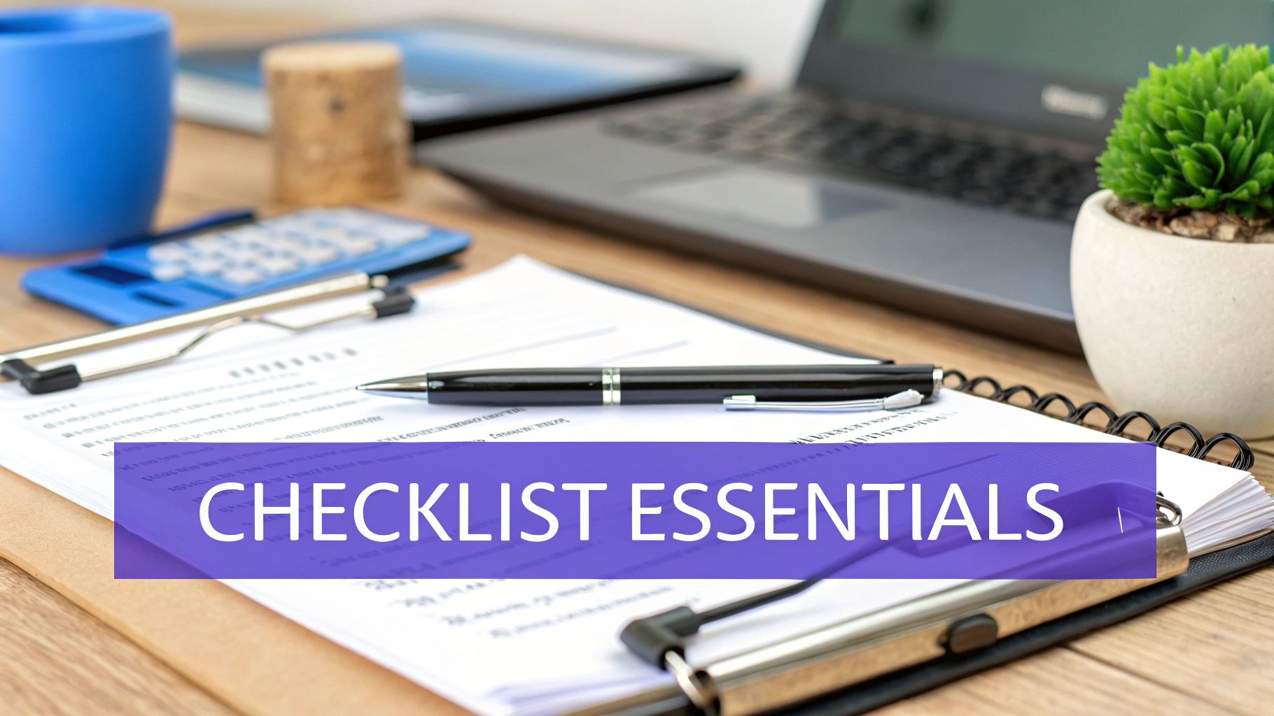 A professional reviewing a financial due diligence checklist on a tablet.