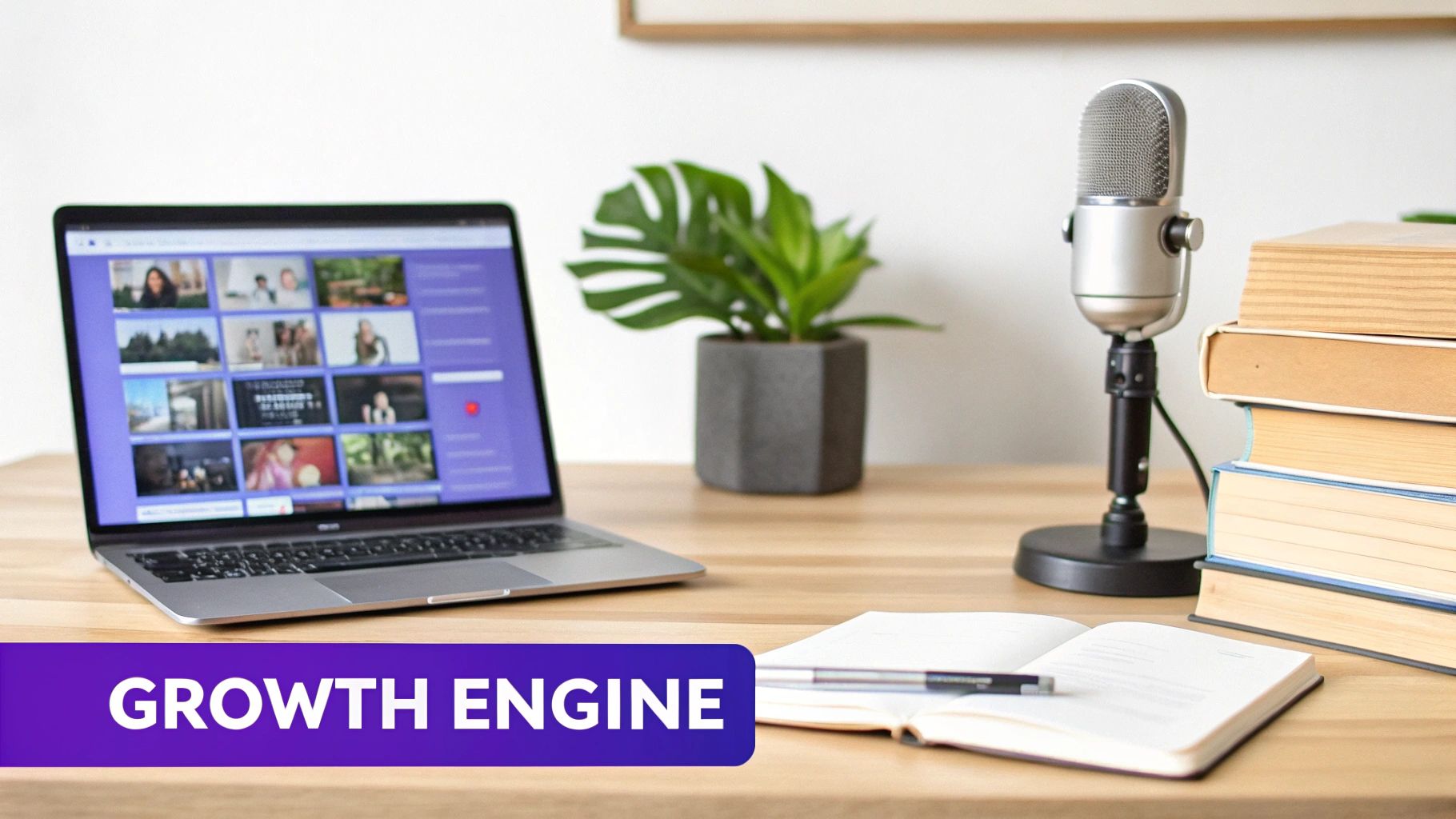 A group of marketers collaborating around a table, illustrating a strategic session for a demand generation engine.