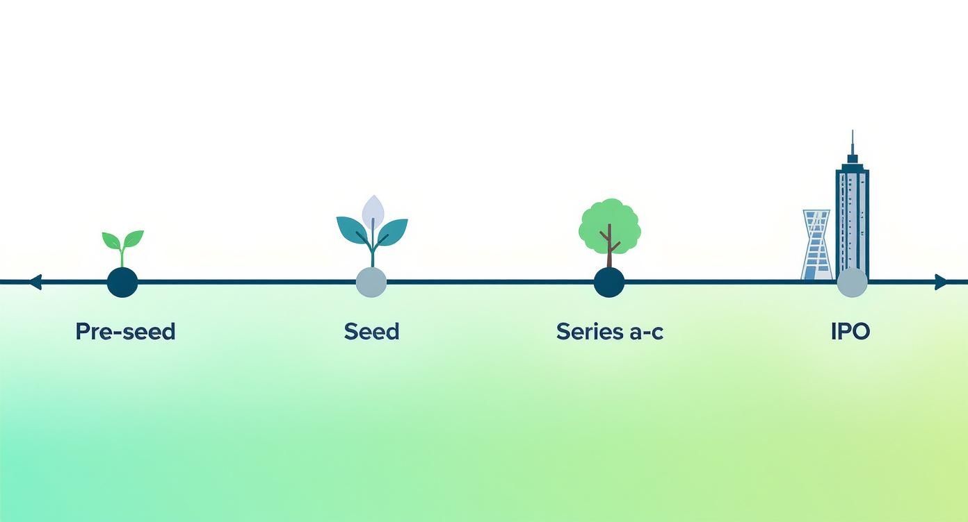 Infographic about startups funding rounds