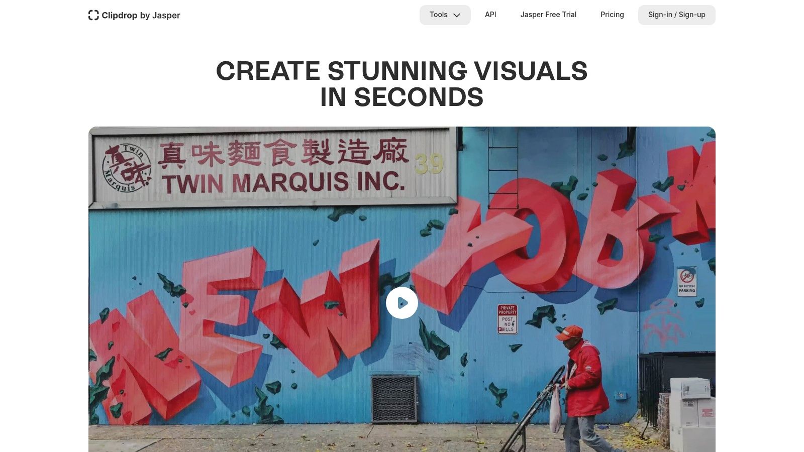 A vibrant, graffiti-style mural of New York City generated with Clipdrop, showing its artistic range.
