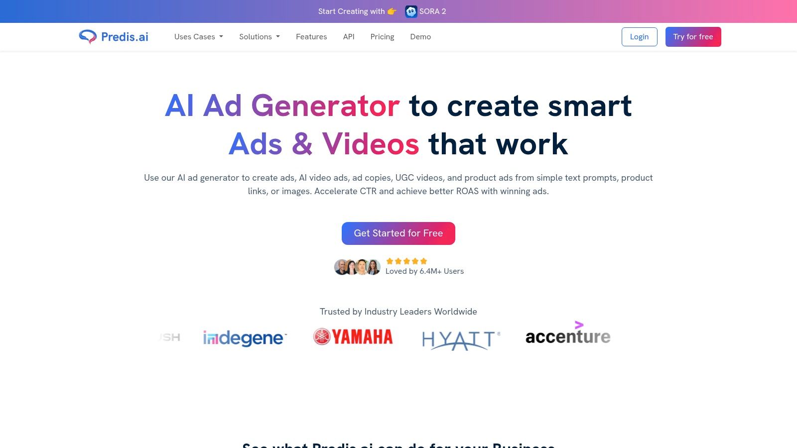 Predis.ai's AI ad generator interface showing creative options.