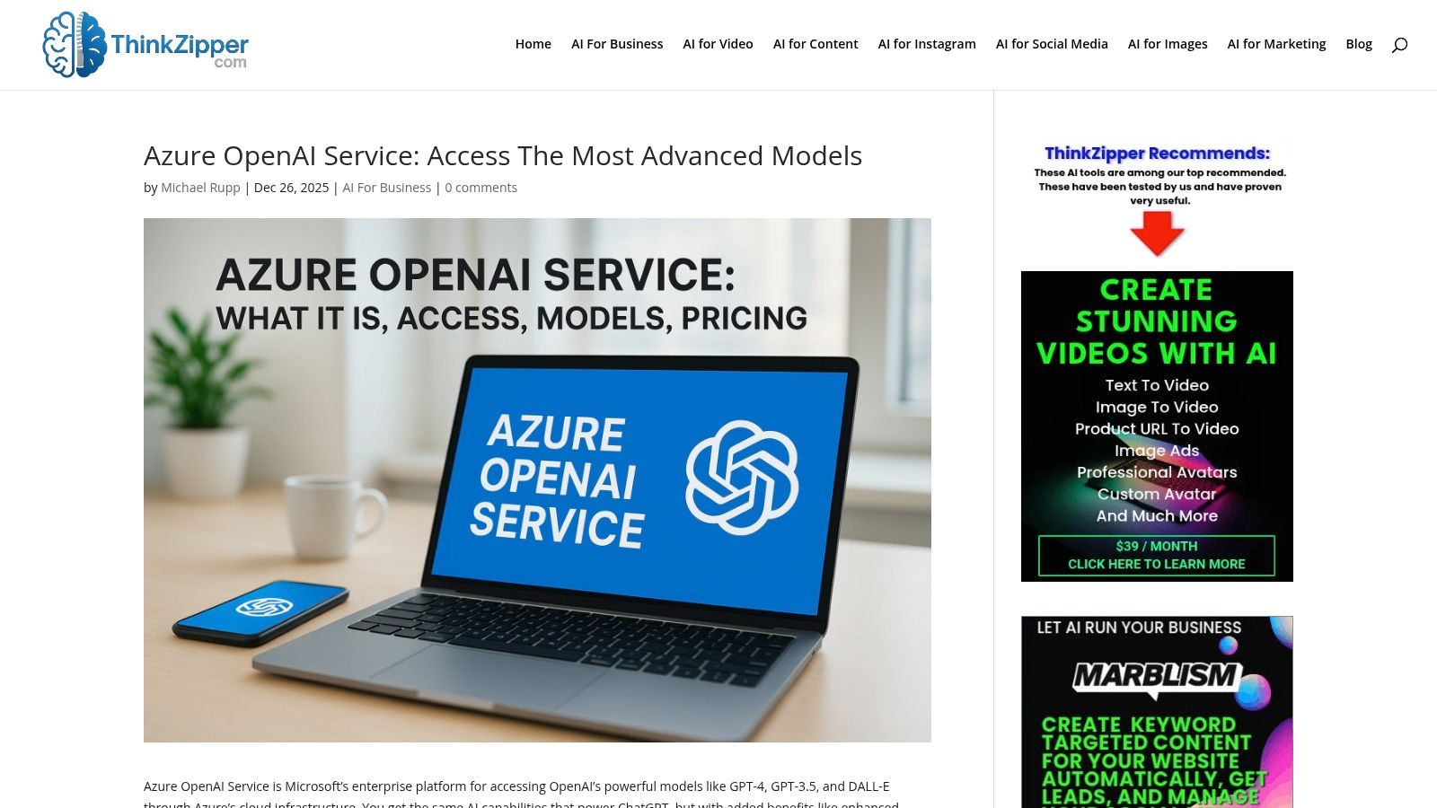 Azure OpenAI Service: Access The Most Advanced Models