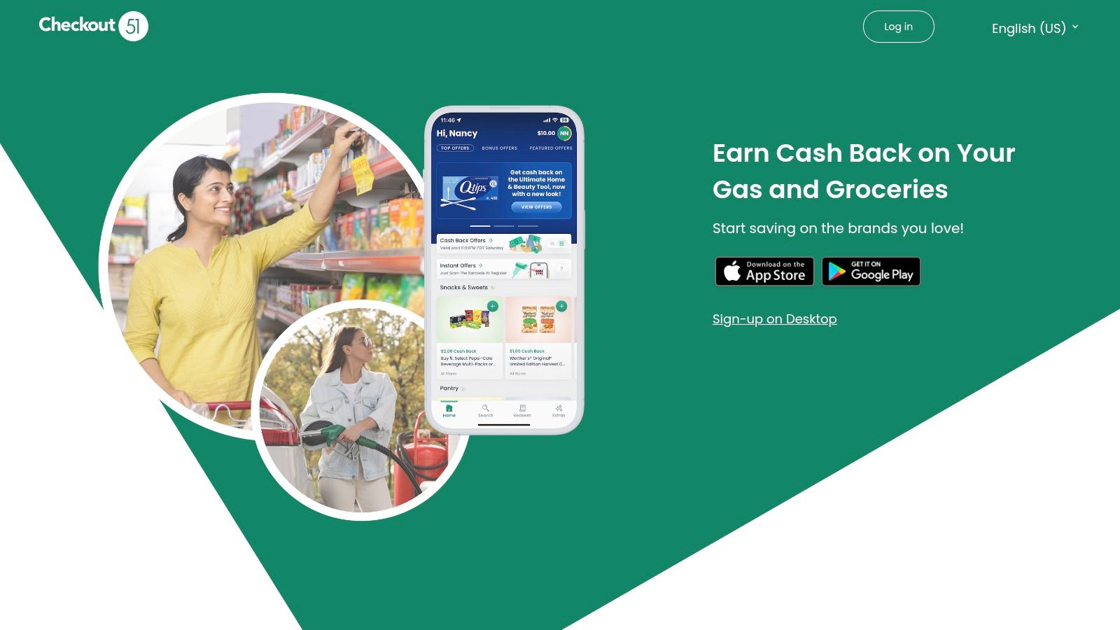 Checkout 51 cashback app interface