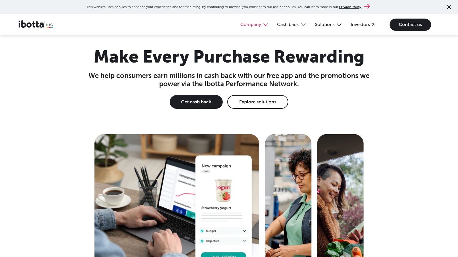 Ibotta cashback app homepage