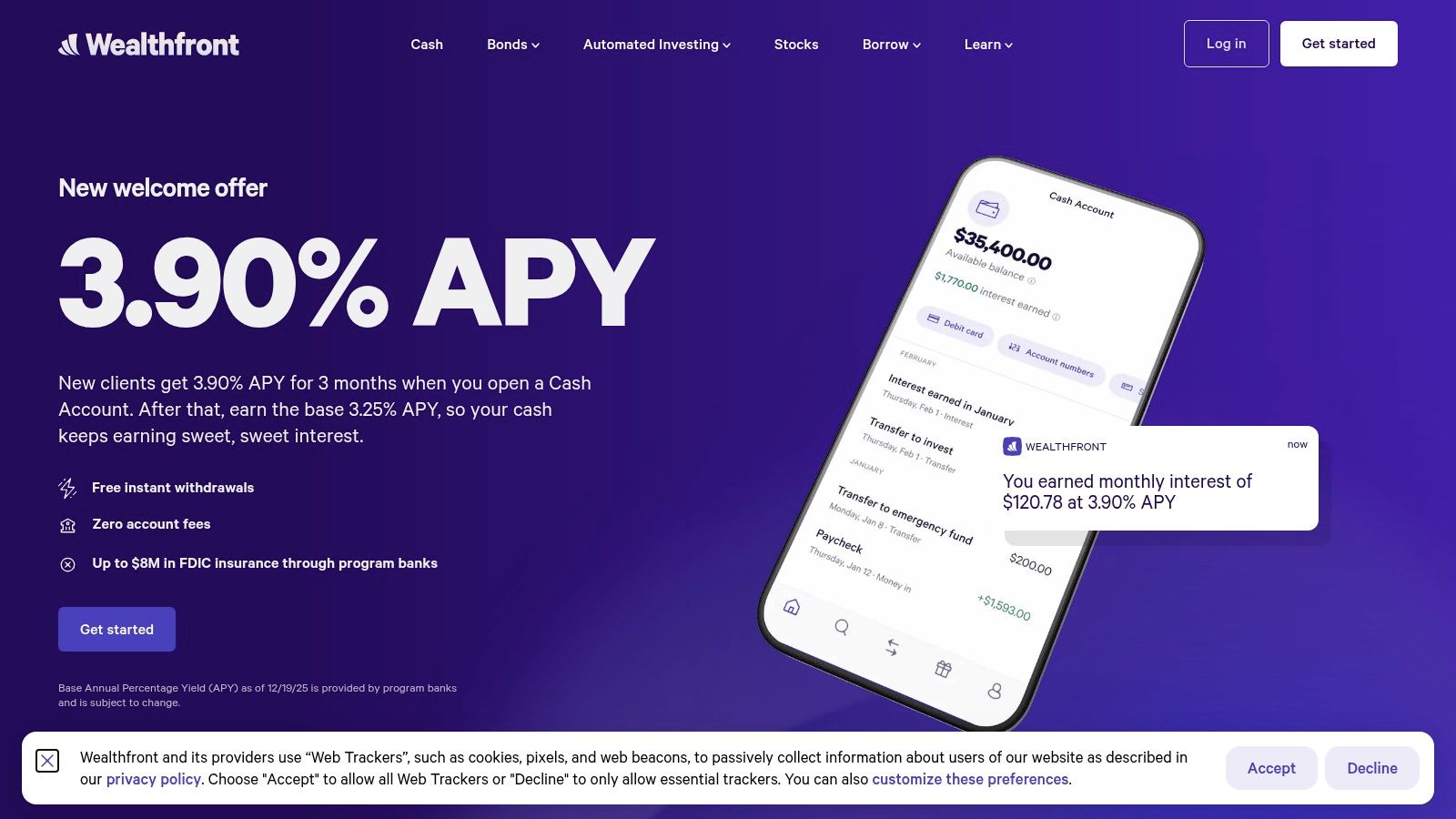 Wealthfront (Cash Account + automated investing)