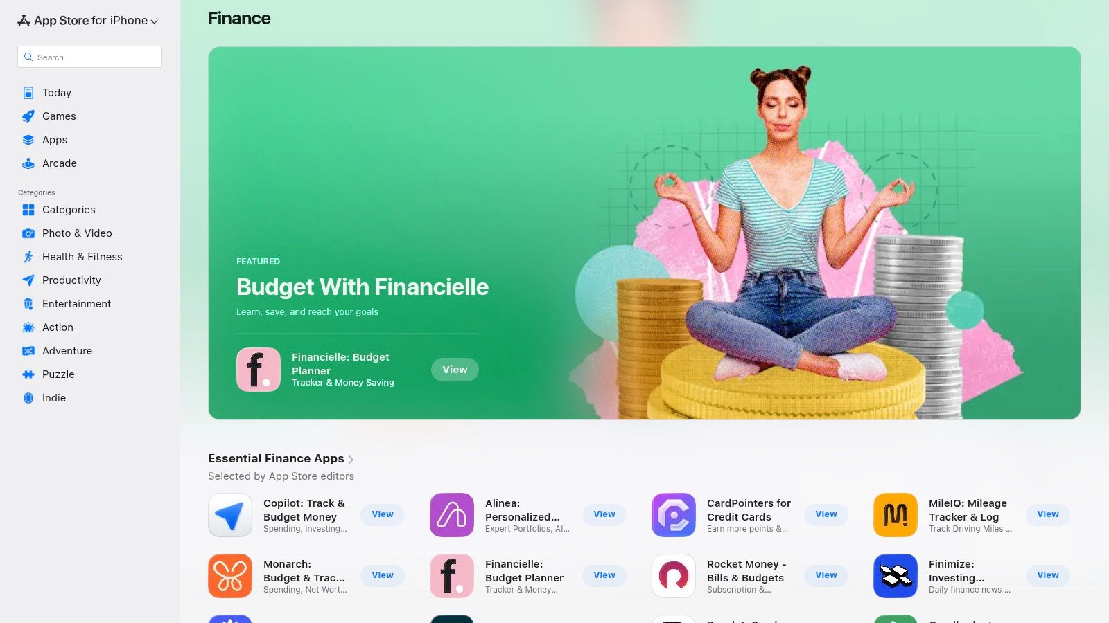 Apple App Store (Finance category)