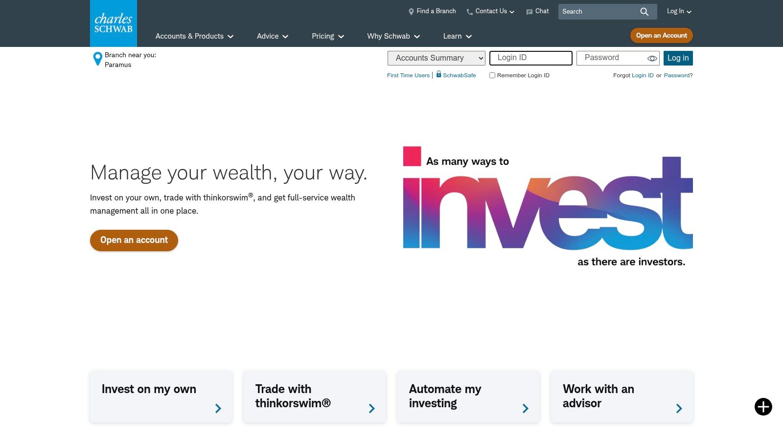 Charles Schwab (including thinkorswim)