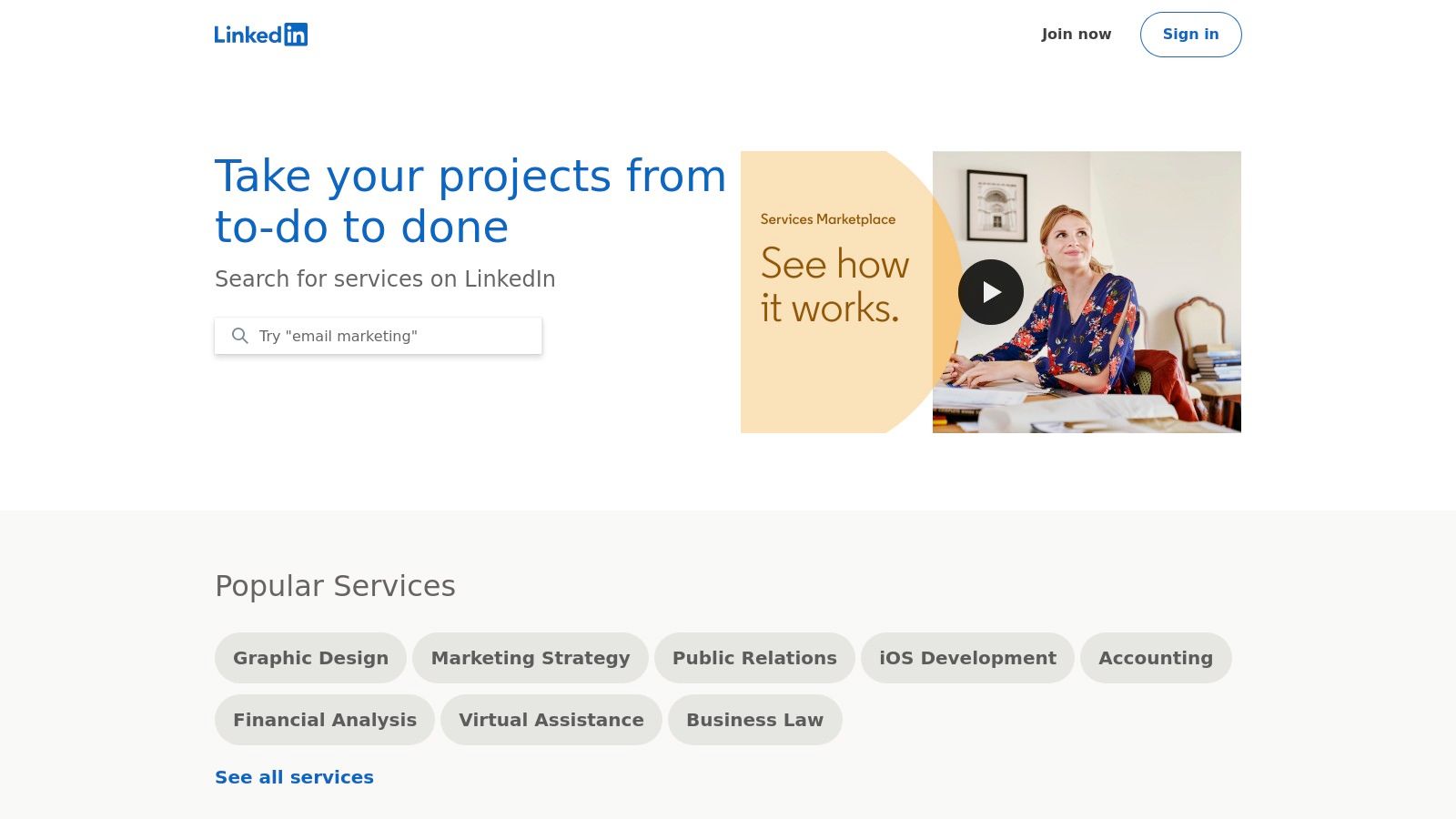 LinkedIn Services Marketplace (Service Pages)