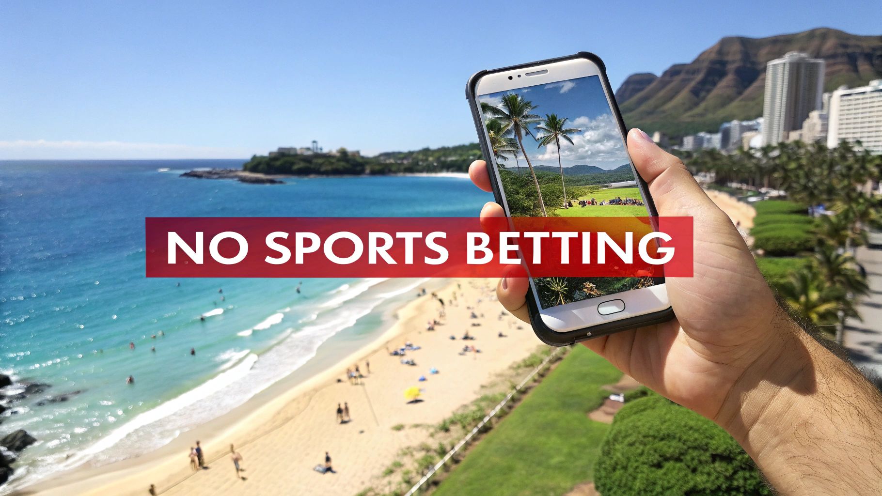 Man checking sports betting odds on his smartphone