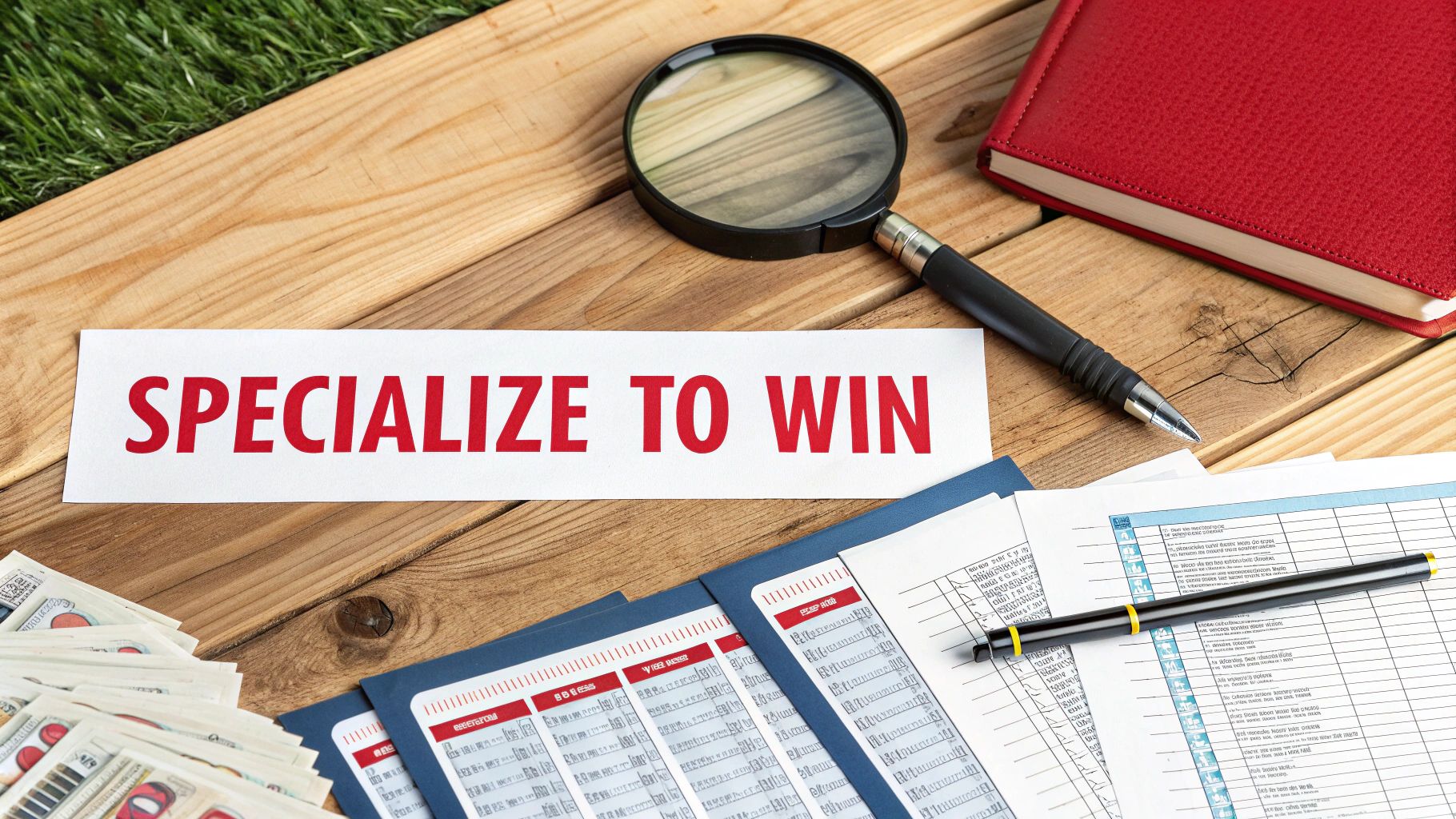 A bettor analyzing sports statistics on a tablet with a focused expression.