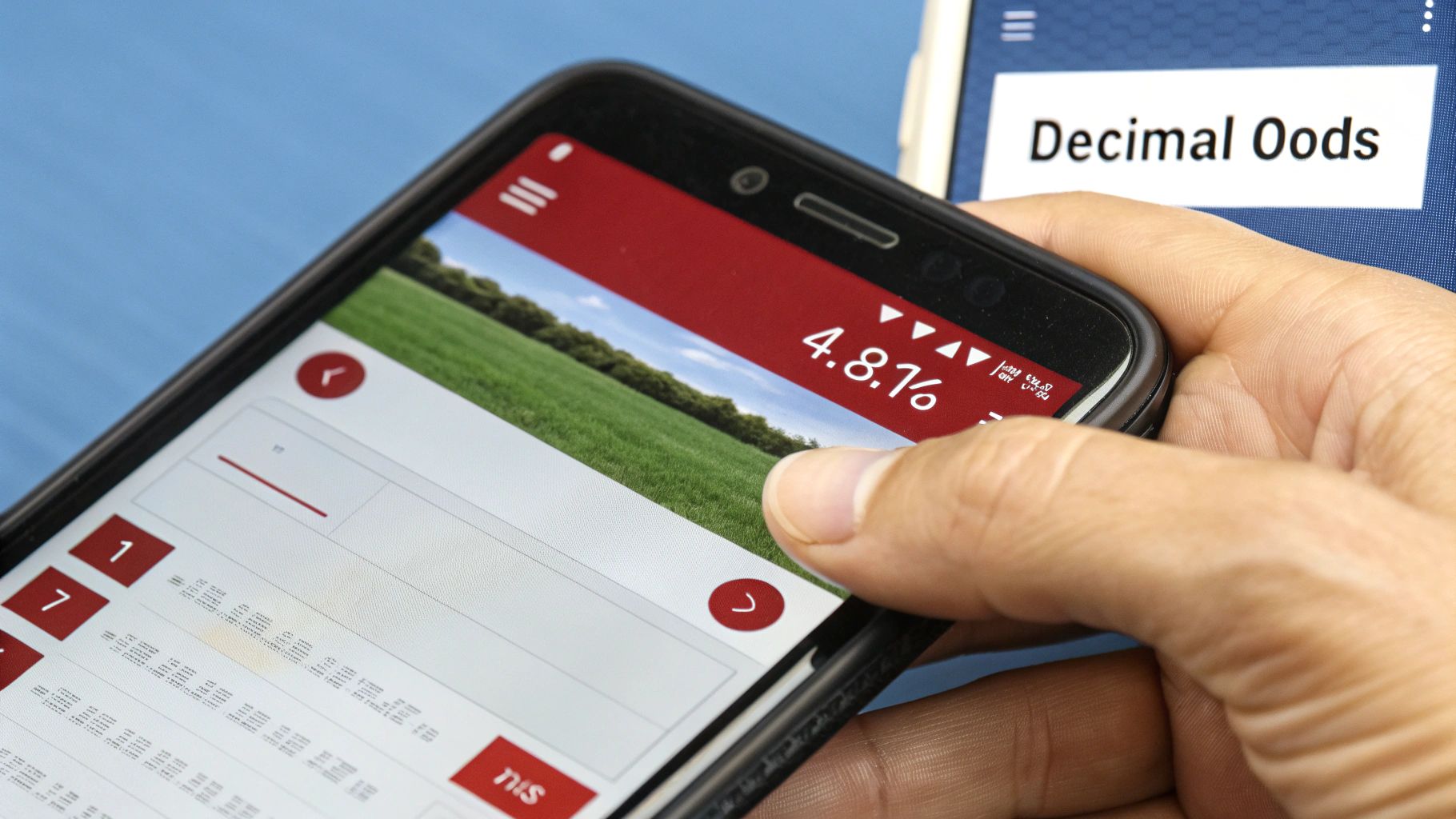 An NFL betting line from BetOnline showing American odds with the plus and minus system.