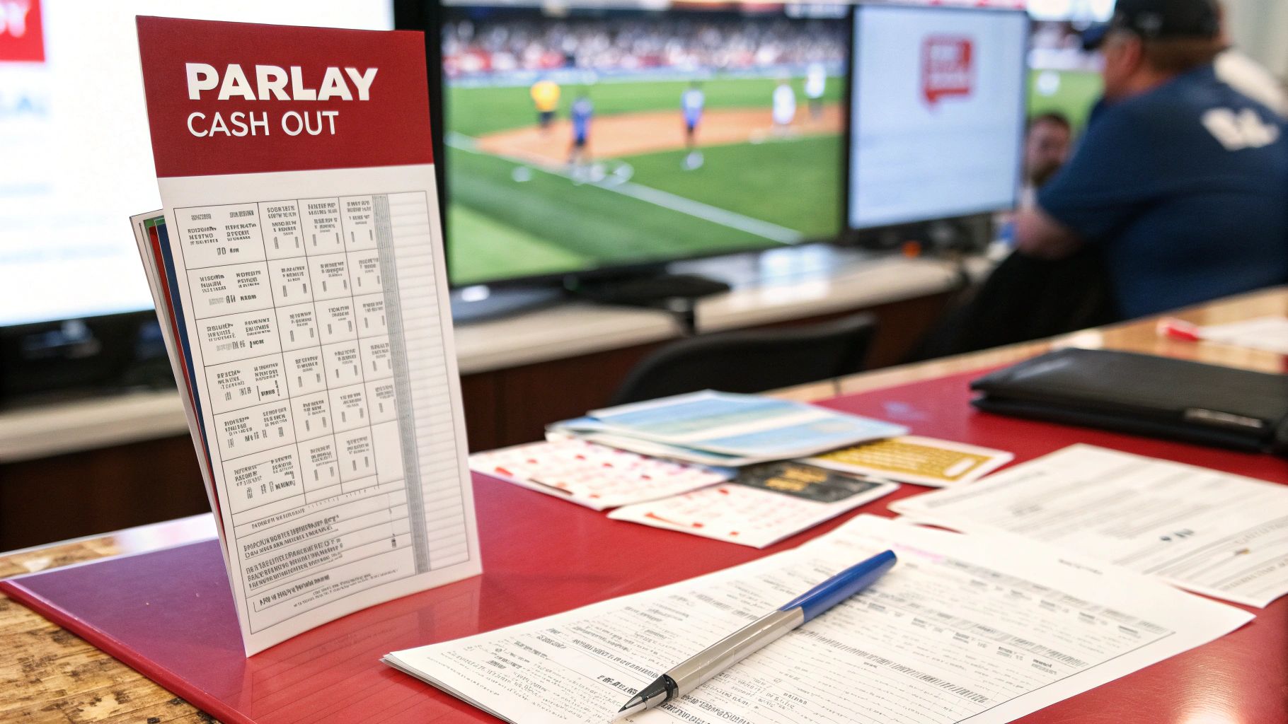 What is Cash Out? A Complete Guide to Sports Betting 3 A five-leg parlay bet on a mobile phone screen with an NBA game in the background.