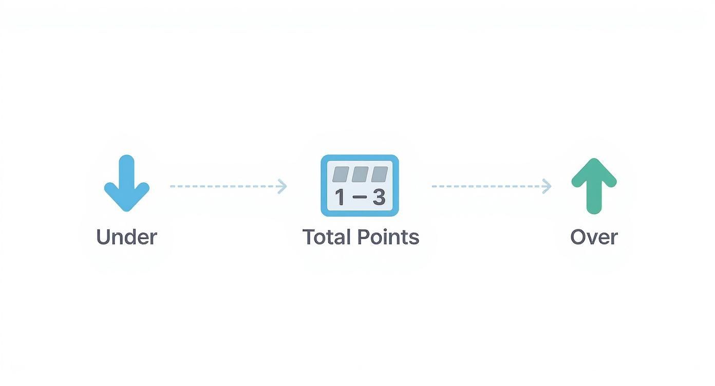 Infographic about over under in sports betting