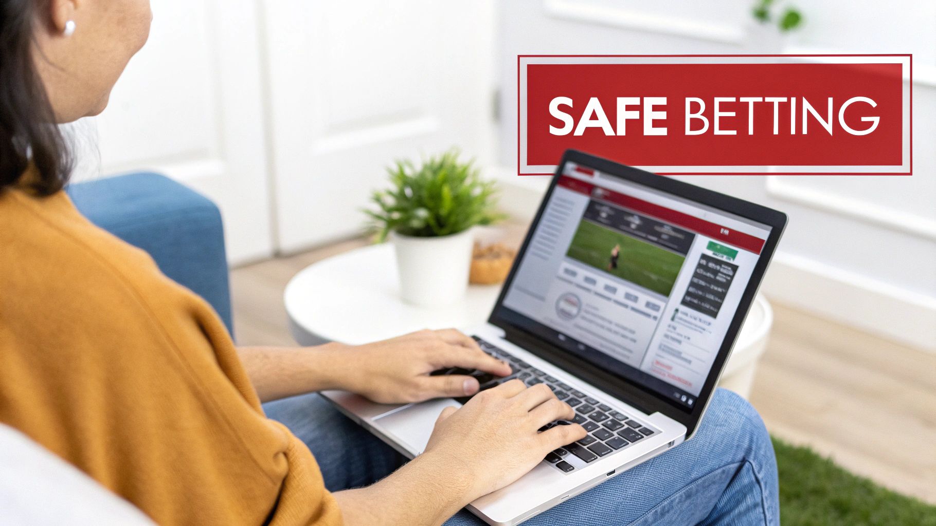 A person on their laptop looking at sports betting odds for BetOnline